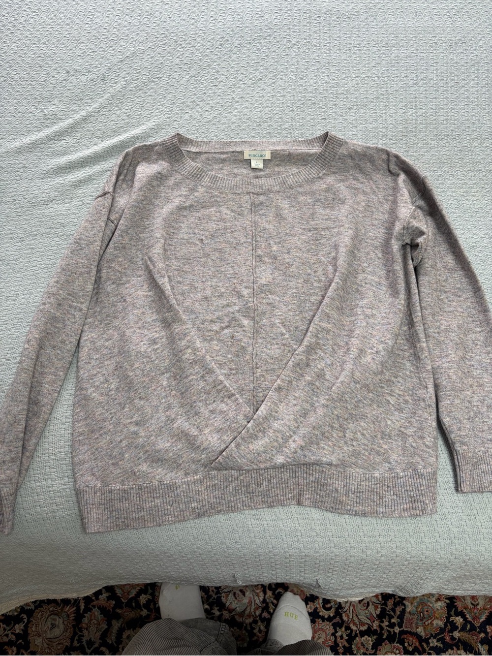 Sundance Heathered Light Mauve Crewneck Sweater